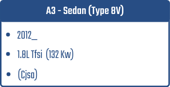 A3 Sedan, Type 8V  | 2012_  | 1.8L Tfsi 132 Kw (Cjsa)