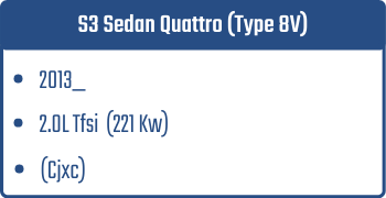 S3 Sedan Quattro (Type 8V)  | 2013_   | 2.0L Tfsi 221 Kw (Cjxc)