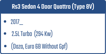 Rs3 Sedan 4 Door Quattro (Type 8V)  | 2017_  | 2.5L Turbo 294 Kw (Daza, Euro 6B Without Gpf)
