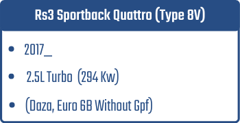 Rs3 Sportback Quattro (Type 8V) | 2.5L Turbo 294 Kw (Daza, Euro 6B Without Gpf)