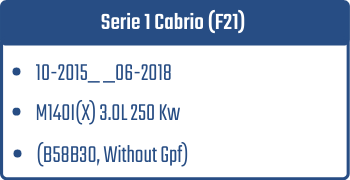 Serie 1 Cabrio (F21)  |  10-2015_ _06-2018  |  M140I(X) 3.0L 250 Kw (B58B30, Without Gpf)