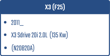 X3 (F25) | 2011_  | X3 Sdrive 20i 2.0L 135 Kw (N20B20A)