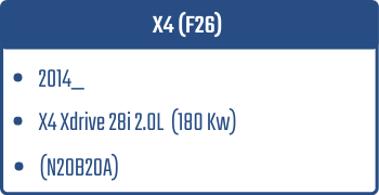 X4 (F26) | 2014_ |  X4 Xdrive 28i 2.0L 180 Kw (N20B20A)