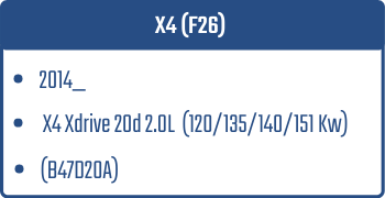 X4 (F26) | 2014_ |  X4 Xdrive 20d 2.0L 120/135/140/151 Kw (B47D20A)
