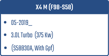 X4 M (F98-S58) | 05-2019_  | 3.0L Turbo 375 Kw (S58B30A, With Gpf)