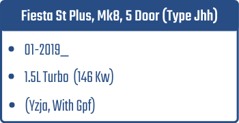 Fiesta St Plus, Mk8, 5 Door (Type Jhh) | 01-2019_  | 1.5L Turbo 146 Kw (Yzja, With Gpf)