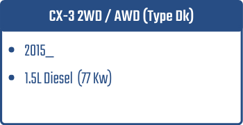Cx-3 2WD / AWD (Type Dk) | 2015_ | 1.5L Diesel 77 Kw