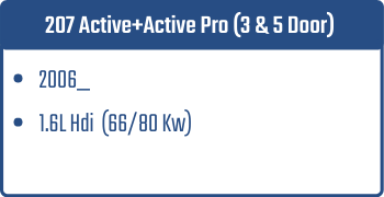 207 Active+Active Pro (3 & 5 Door)  | 2006_ | 1.6L Hdi 66/80 Kw