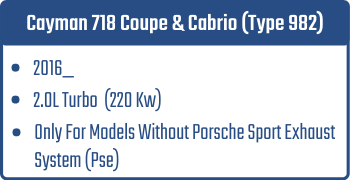 Cayman 718 Coupe & Cabrio (Type 982) | 2016_  | 2.0L Turbo 220 Kw (Only For Models